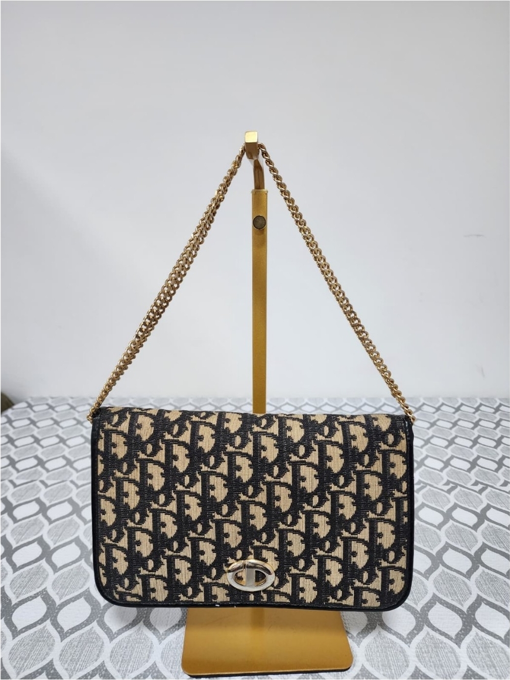 Christian Dior Vintage Diorissimo Trotter Bag Beige/Black